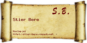 Stier Bere névjegykártya